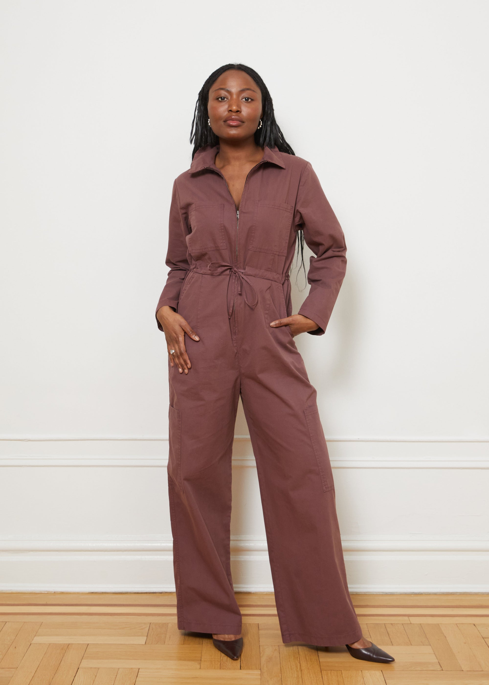 Loup - Spencer Cargo Zip Jumpsuit - Auburn -