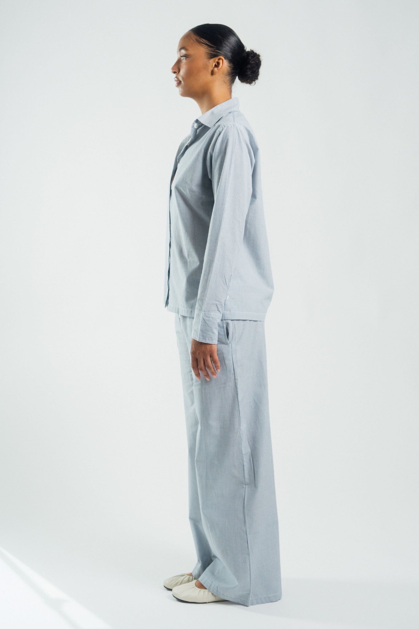 Wildflo Studio - Button Down Shirt Ocean Blue Stripe -