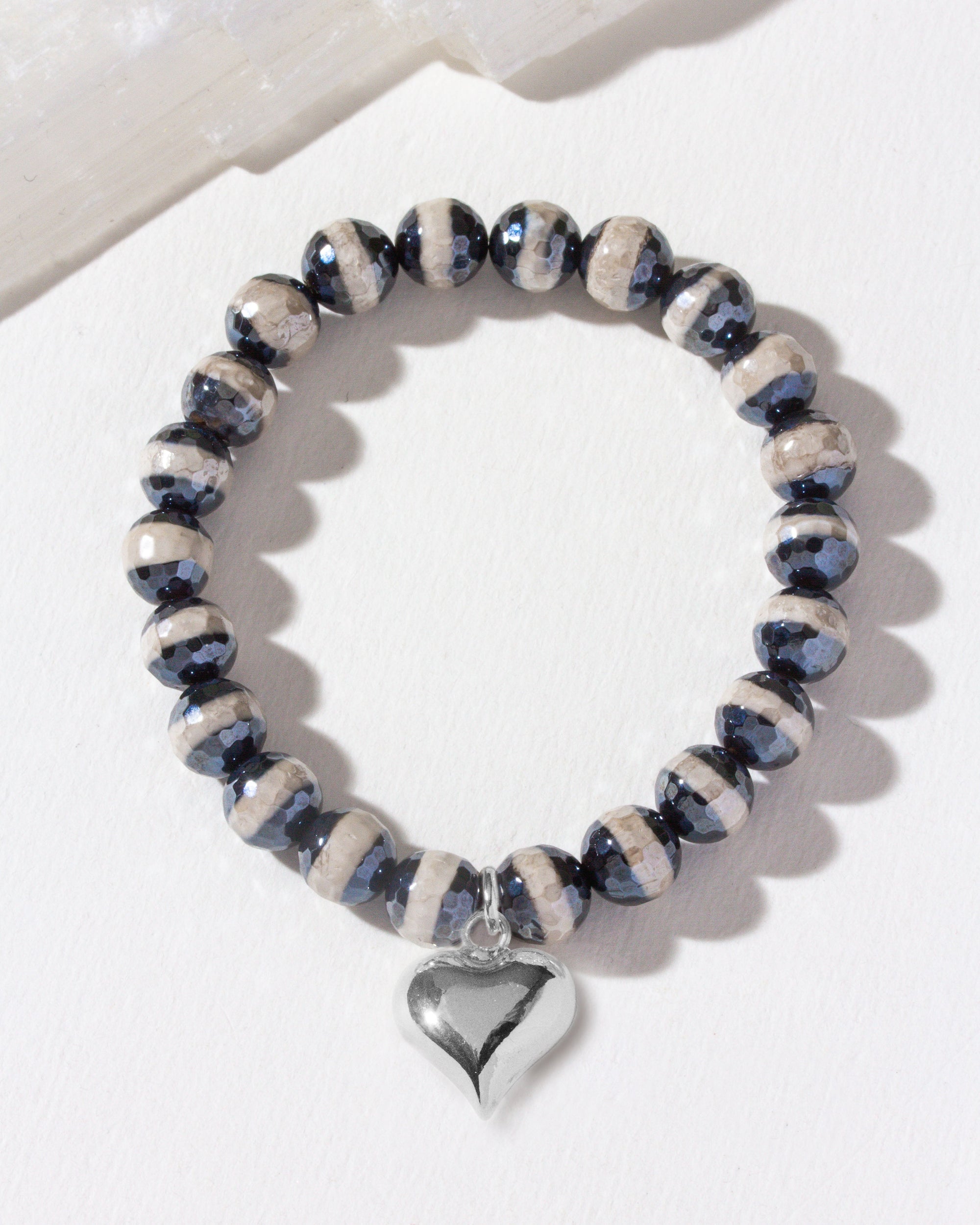 Luna Norte - Love, Day and Night Agate Stretch Bracelet -
