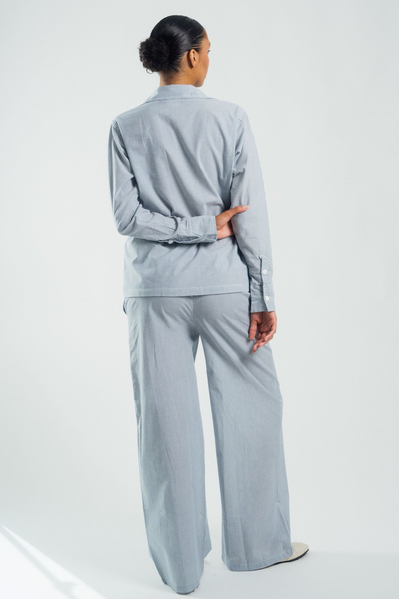 Wildflo Studio - Button Down Shirt Ocean Blue Stripe -
