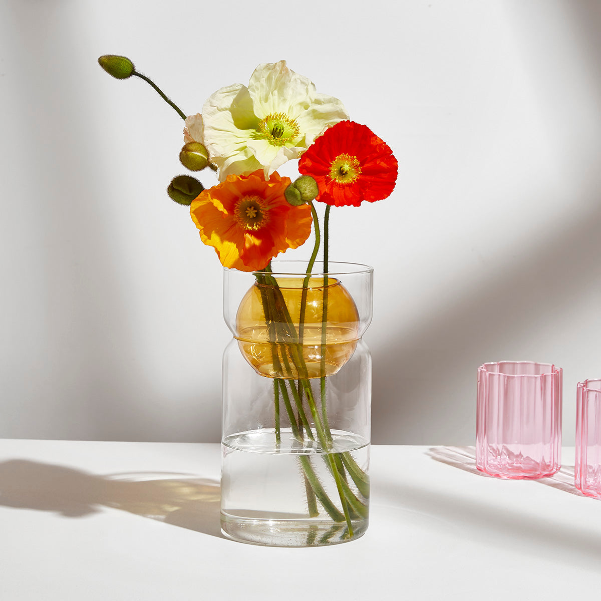 Fazeek - Balance Vase - Clear & Amber -