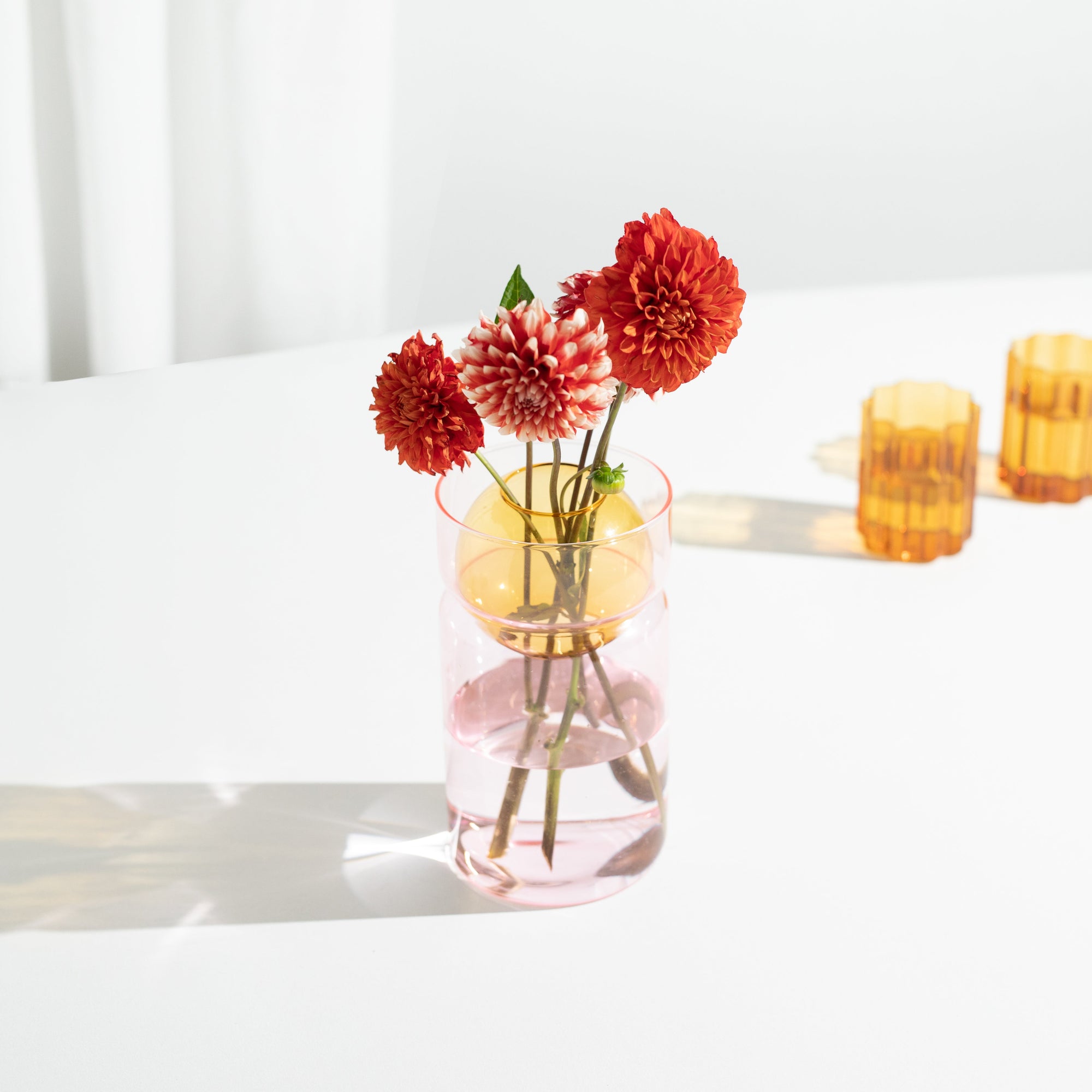 Fazeek - Balance Vase - Pink & Amber -