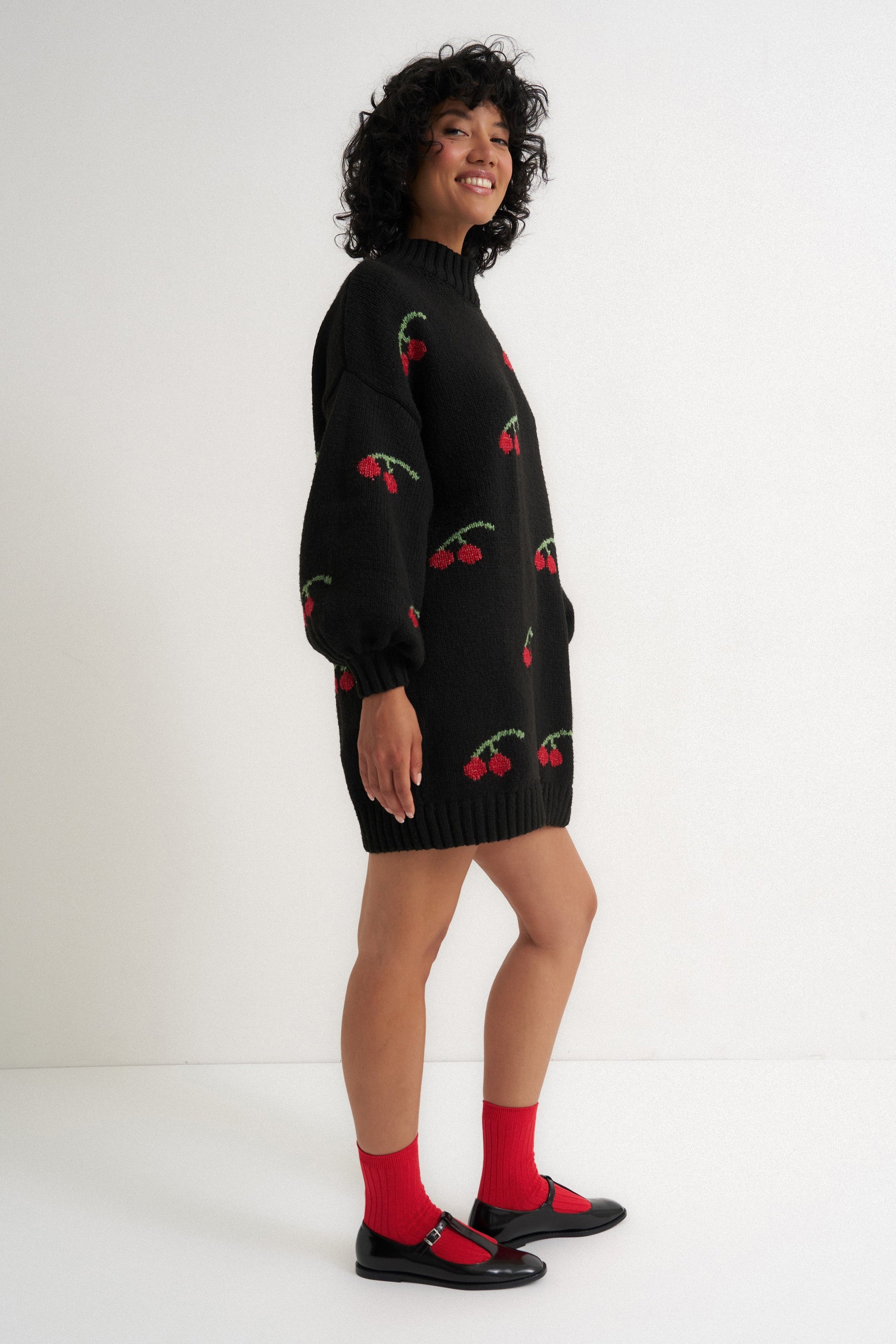 Callahan Knitwear - Bellamy Mini Dress - Black Cherry -