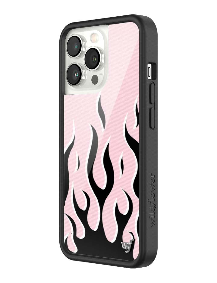 Wildflower iPhone case 13 Pro Flames Pink Black Cute