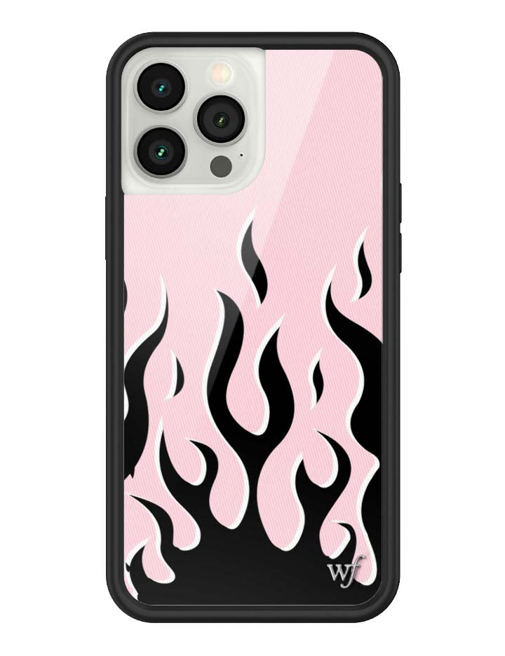 Wildflower iPhone case 13 Pro Max Flames Pink Black Cute