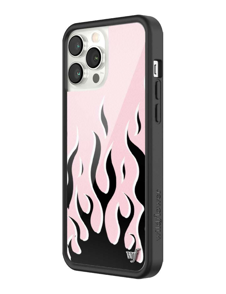 Wildflower iPhone case 13 Pro Max Flames Pink Black Cute
