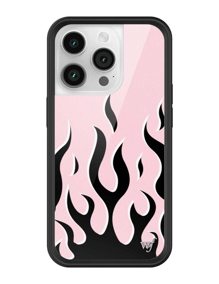 Wildflower iPhone case 14 Pro Flames Pink Black Cute