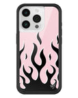 Wildflower iPhone case 15 Pro Flames Pink Black Cute