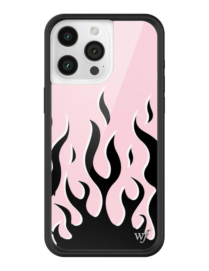 Wildflower iPhone case 15 Pro Max Flames Pink Black Cute