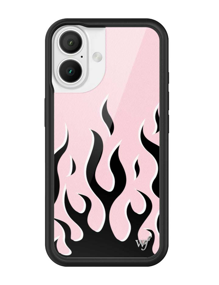 Wildflower iPhone case 16 Flames Pink Black Cute