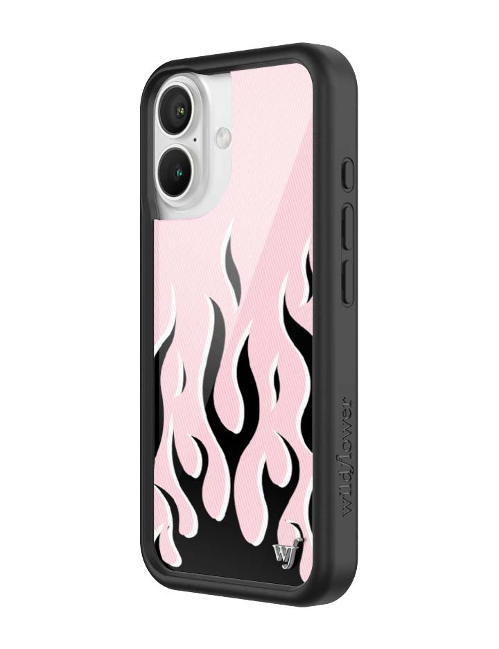 Wildflower iPhone case 16 Flames Pink Black Cute