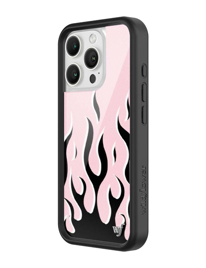 Wildflower iPhone case 16 Pro Flames Pink Black Cute