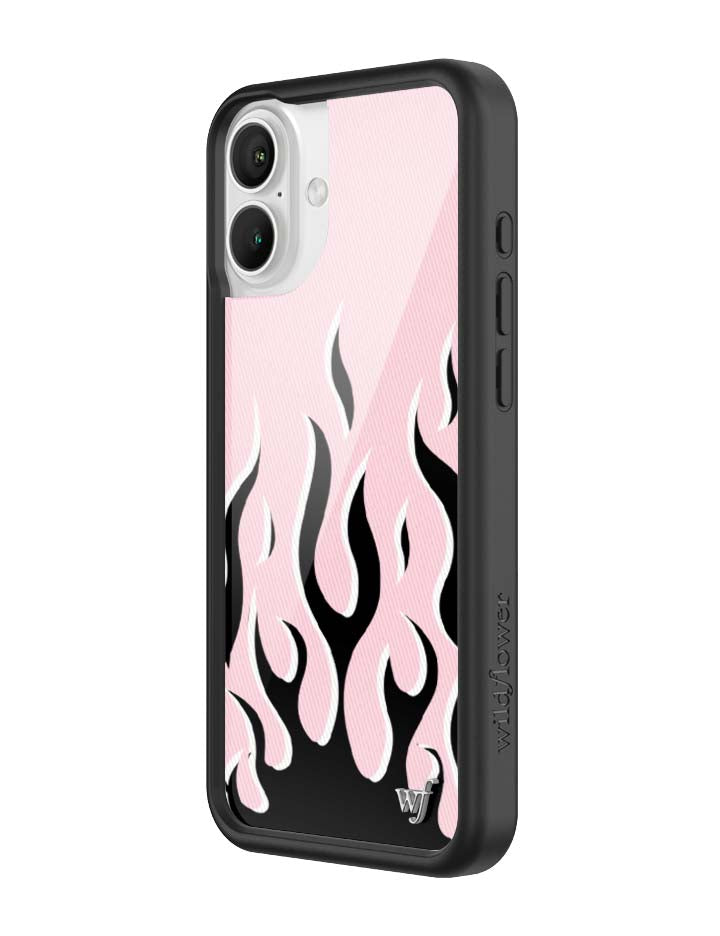 Wildflower iPhone case 16 Plus Flames Pink Black Cute