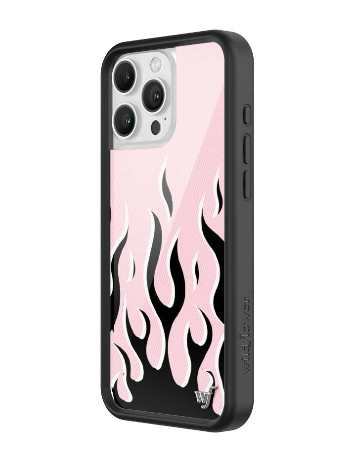 Wildflower iPhone case 16 Pro Max Flames Pink Black Cute