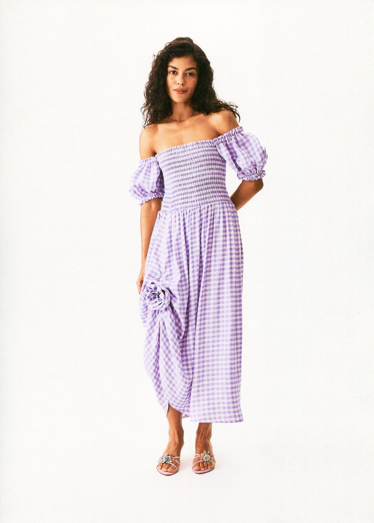 Sleeper - Belle Linen Dress - Lavender Vichy -