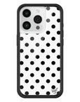 Wildflower iPhone case 15 Pro Polka Dot White Black Cute