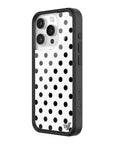 Wildflower iPhone case 15 Pro Polka Dot White Black Cute