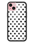 Wildflower iPhone case 15 Plus Polka Dot White Black Cute