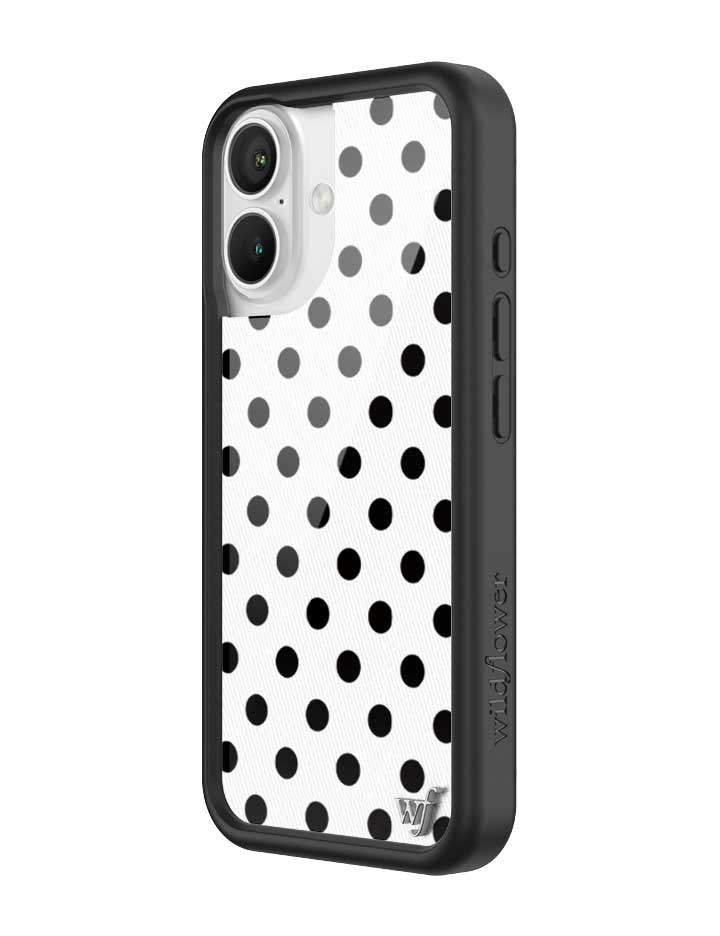 Wildflower iPhone case 16 Polka Dot White Black Cute
