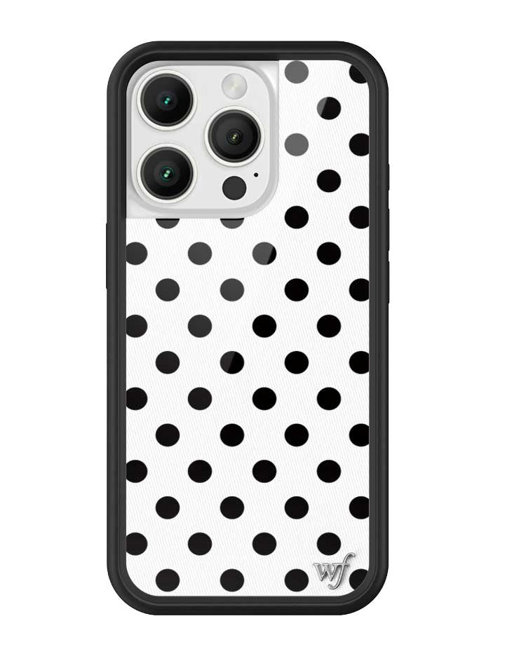 Wildflower iPhone case 16 Pro Polka Dot White Black Cute