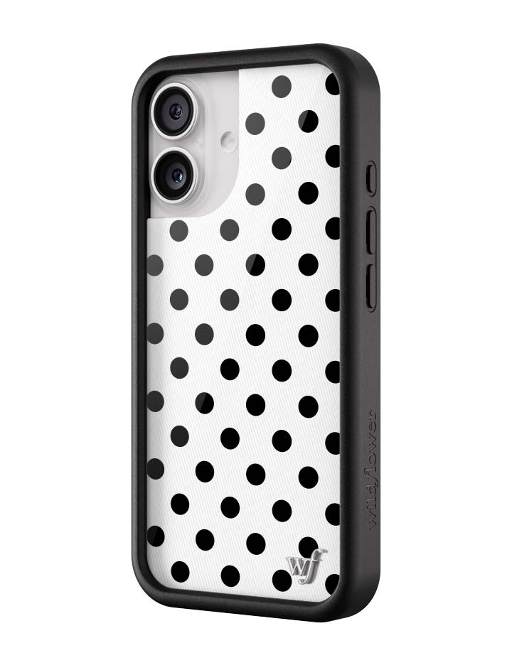Wildflower iPhone case 17 Polka Dot White Black Cute