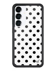 Wildflower Galaxy S25 case Polka Dot White Black Cute