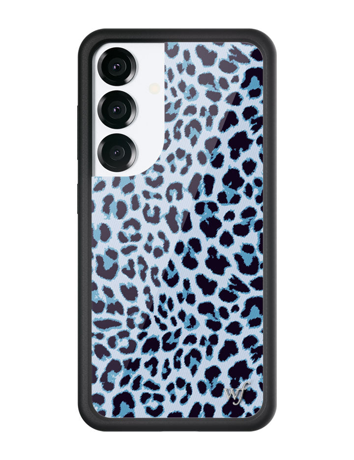 Wildflower Galaxy S25 case Blue Meow Leopard Cute