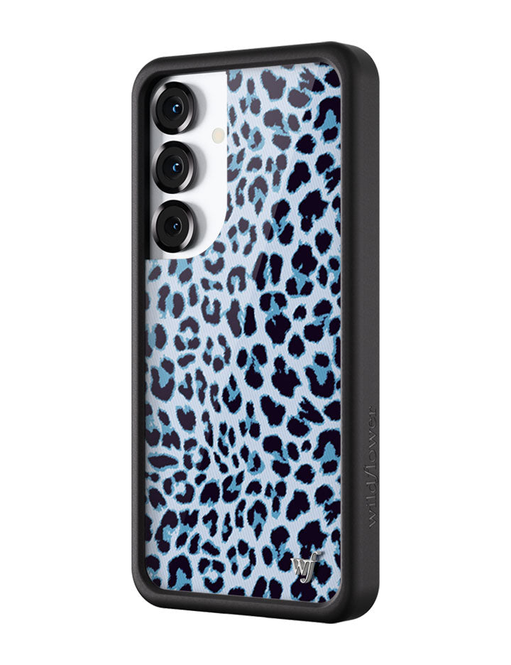 Wildflower Galaxy S25 case Blue Meow Leopard Cute