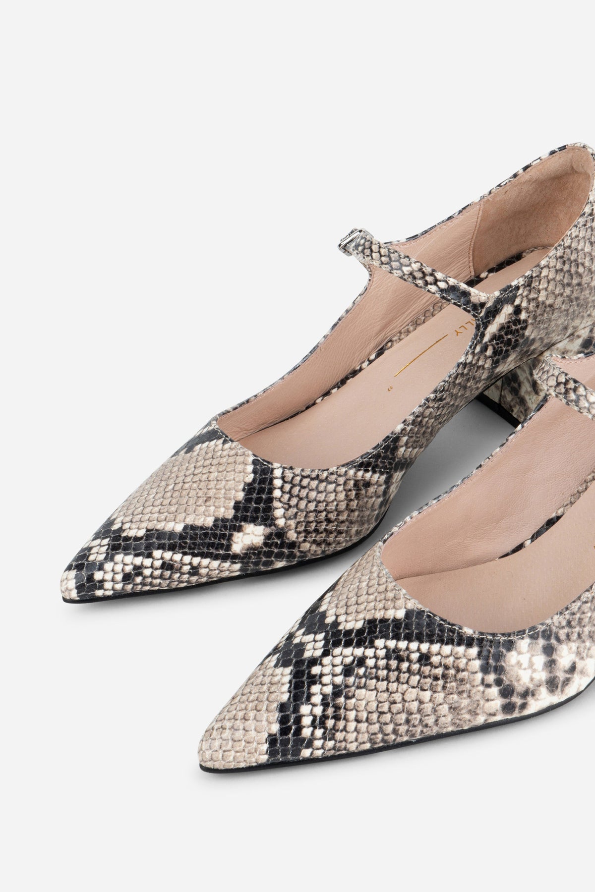 Intentionally Blank - Bond Snake Embossed Leather Mary Jane Heel -