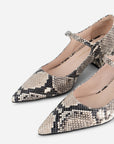Intentionally Blank - Bond Snake Embossed Leather Mary Jane Heel -