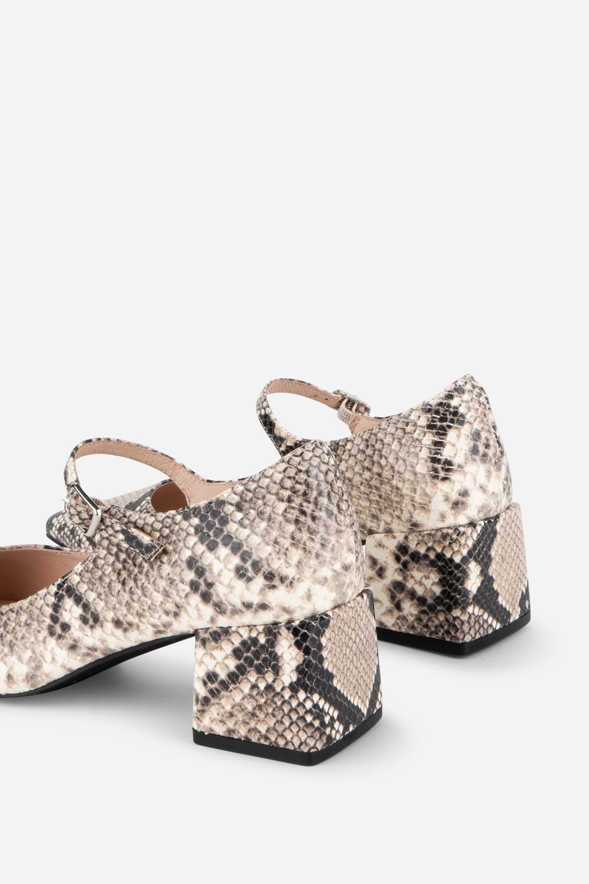 Intentionally Blank - Bond Snake Embossed Leather Mary Jane Heel -