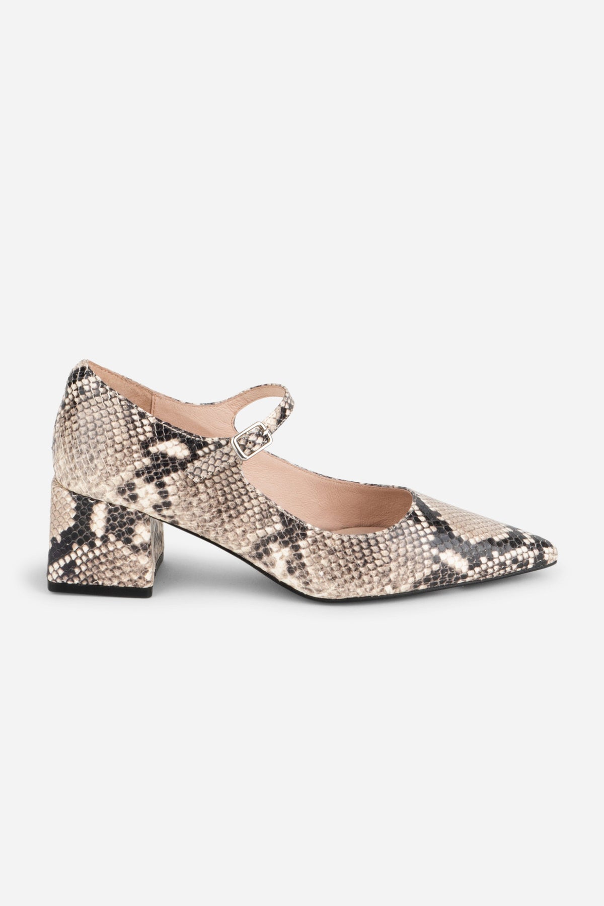 Intentionally Blank - Bond Snake Embossed Leather Mary Jane Heel -