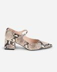 Intentionally Blank - Bond Snake Embossed Leather Mary Jane Heel -