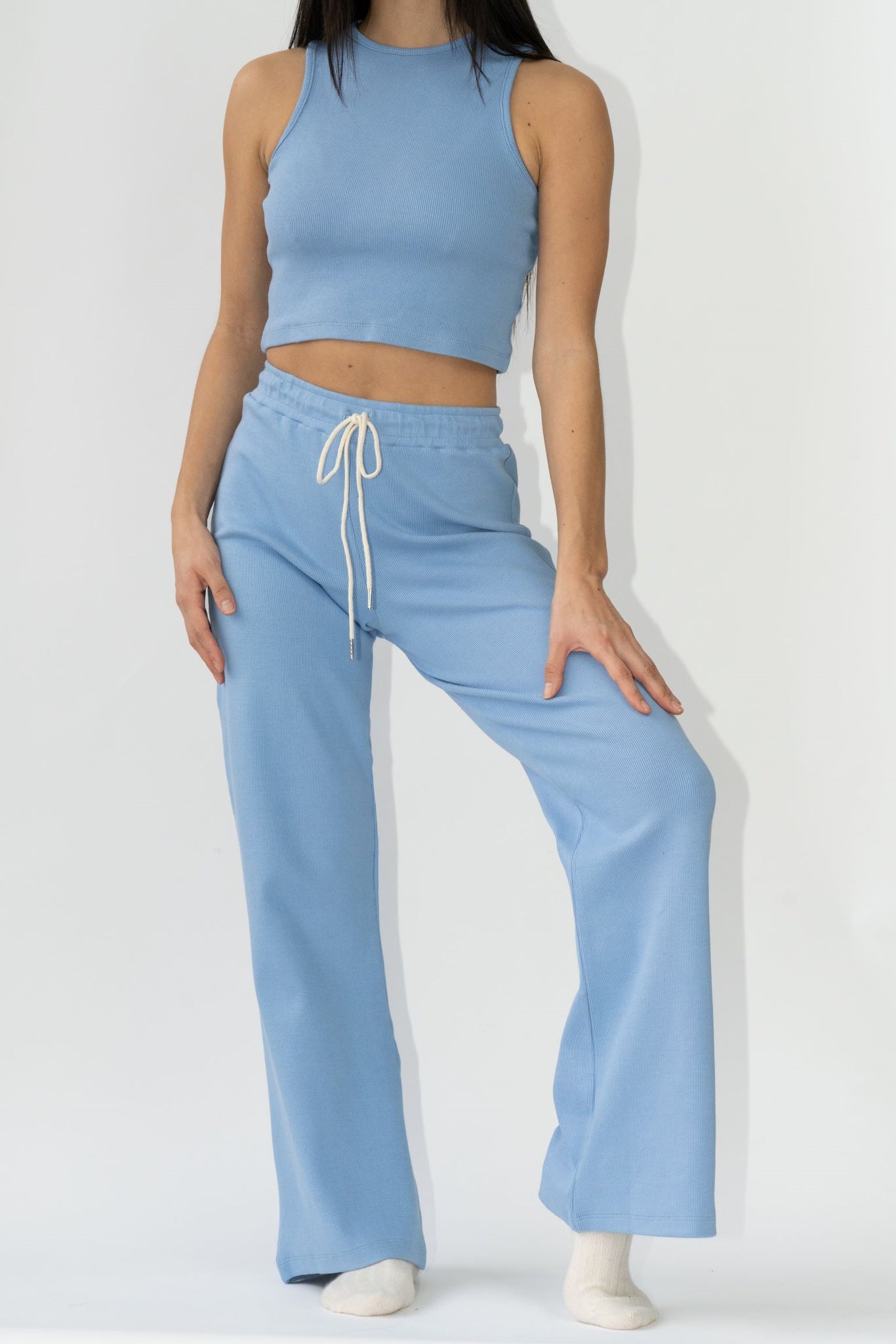Wildflo Studio - Wide Leg Lounge Pants Cornflower -