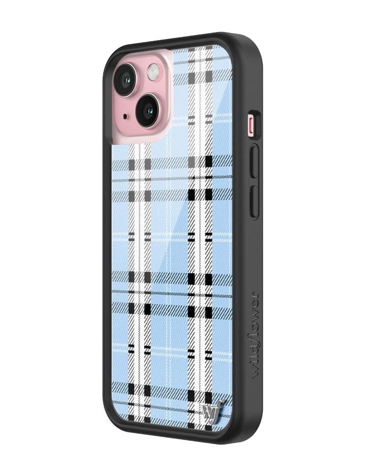 Wildflower - Plaid - Blue iPhone Case -