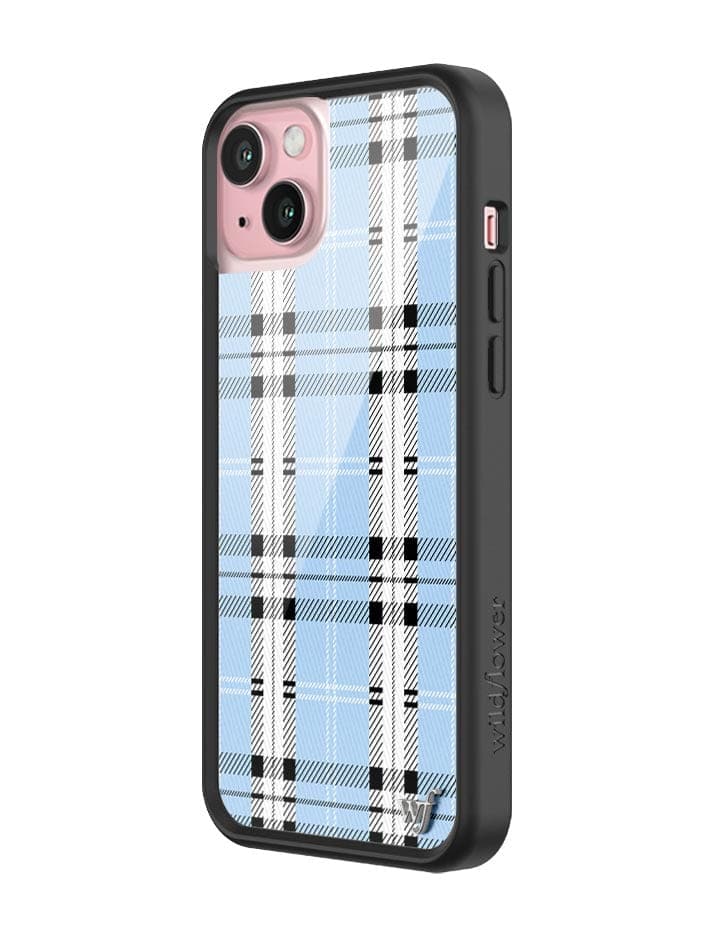 Wildflower - Plaid - Blue iPhone Case -