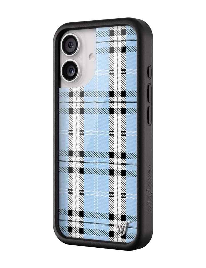 Wildflower - Plaid - Blue iPhone Case -