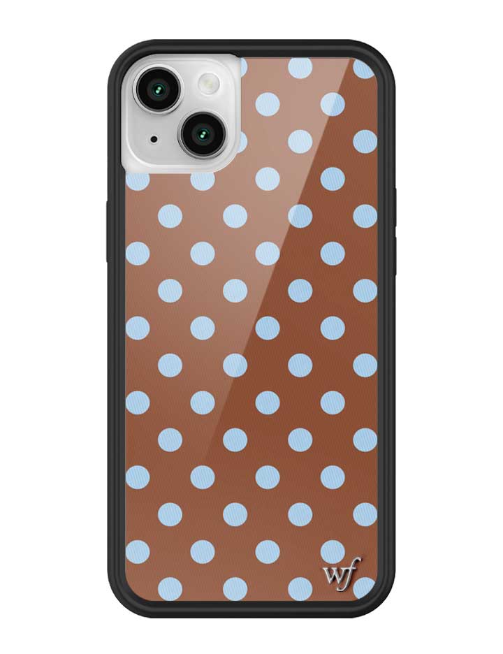 Wildflower iPhone case 14 Polka Dot Brown Blue Cute