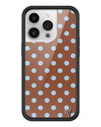 Wildflower iPhone case 14 Pro Polka Dot Brown Blue Cute