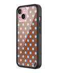 Wildflower iPhone case 15 Polka Dot Brown Blue Cute