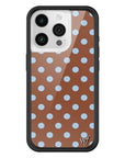 Wildflower iPhone case 15 Pro Polka Dot Brown Blue Cute