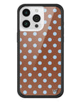Wildflower iPhone case 15 Pro Max Polka Dot Brown Blue Cute