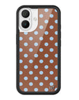 Wildflower iPhone case 16 Polka Dot Brown Blue Cute