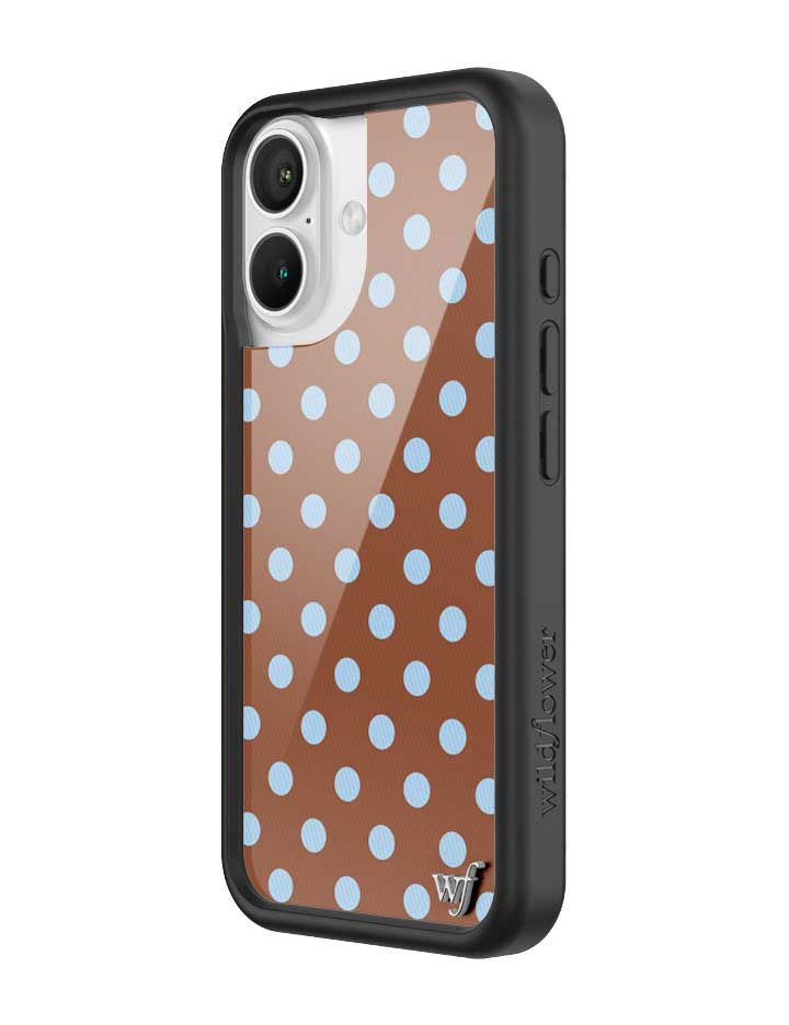 Wildflower iPhone case 16 Polka Dot Brown Blue Cute