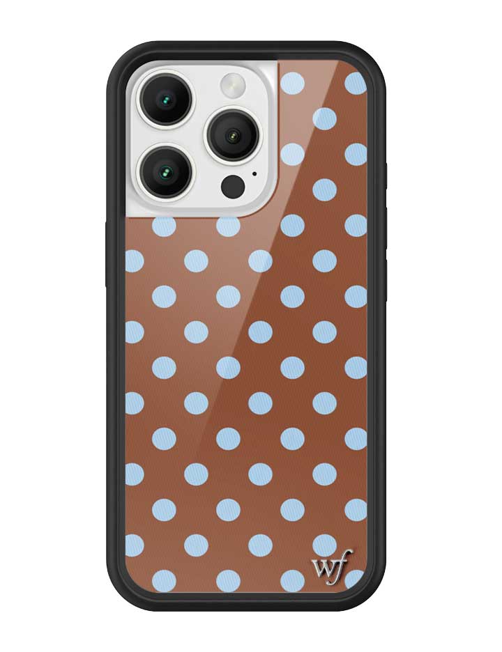 Wildflower iPhone case 16 Pro Polka Dot Brown Blue Cute