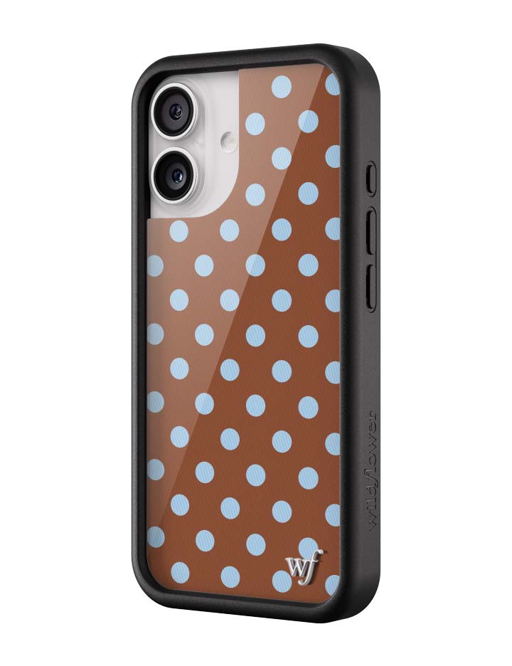 Wildflower iPhone case 17 Polka Dot Brown Blue Cute