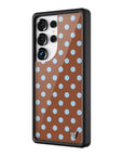 Wildflower Galaxy S25 case Ultra Polka Dot Brown Blue Cute