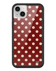 Wildflower iPhone case 13 Polka Dot Burgundy and Cream Cute
