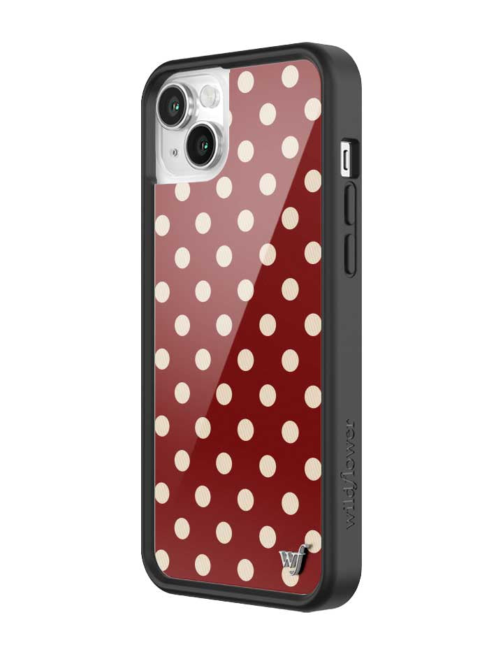 Wildflower iPhone case 14 Polka Dot Burgundy and Cream Cute