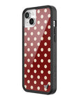 Wildflower iPhone case 14 Polka Dot Burgundy and Cream Cute